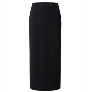 Exclusively Misook Woman Black Knit Maxi Skirt Plus Size 2X Elastic Waist Slit